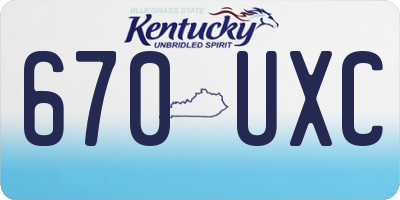 KY license plate 670UXC