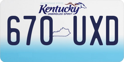 KY license plate 670UXD