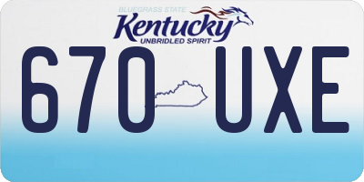 KY license plate 670UXE