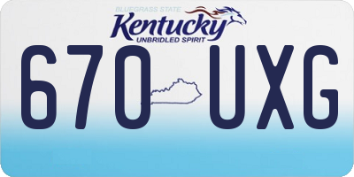 KY license plate 670UXG