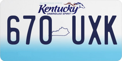 KY license plate 670UXK