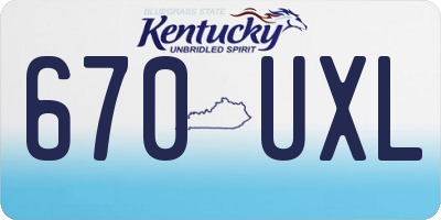 KY license plate 670UXL