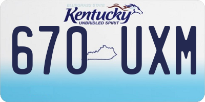 KY license plate 670UXM