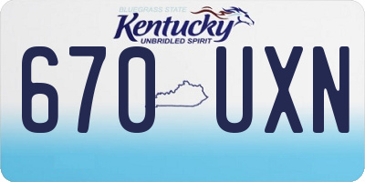 KY license plate 670UXN