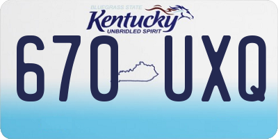 KY license plate 670UXQ