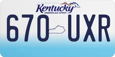 KY license plate 670UXR