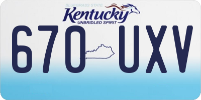 KY license plate 670UXV