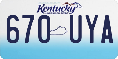 KY license plate 670UYA