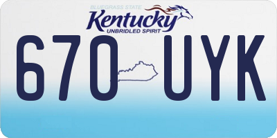KY license plate 670UYK