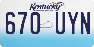 KY license plate 670UYN