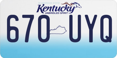 KY license plate 670UYQ