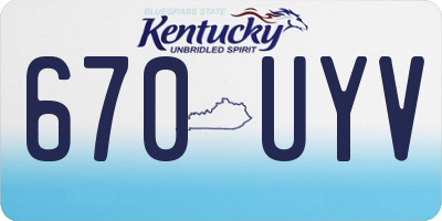 KY license plate 670UYV