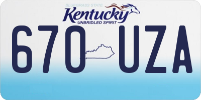 KY license plate 670UZA
