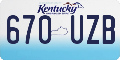 KY license plate 670UZB