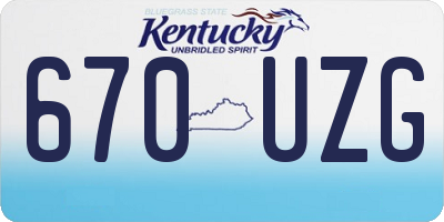 KY license plate 670UZG