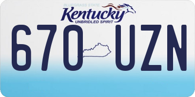 KY license plate 670UZN