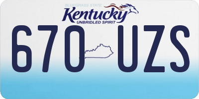 KY license plate 670UZS
