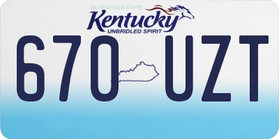 KY license plate 670UZT