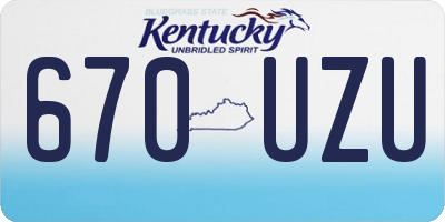 KY license plate 670UZU