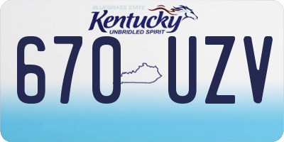 KY license plate 670UZV