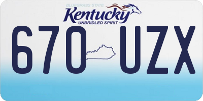 KY license plate 670UZX