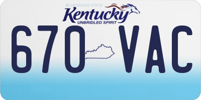 KY license plate 670VAC