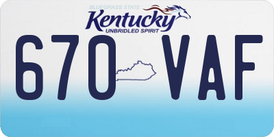 KY license plate 670VAF