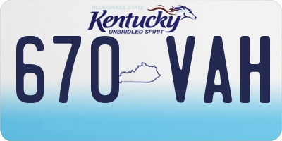 KY license plate 670VAH
