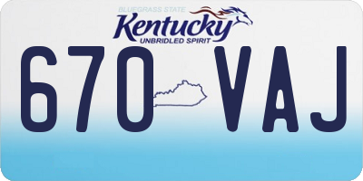KY license plate 670VAJ