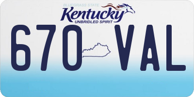 KY license plate 670VAL