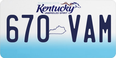KY license plate 670VAM
