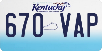 KY license plate 670VAP