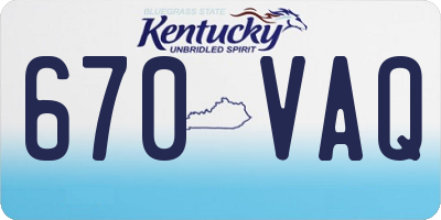 KY license plate 670VAQ