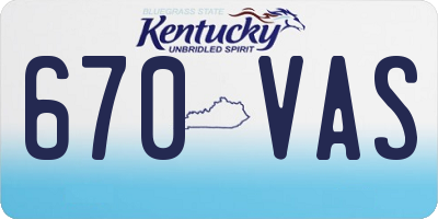 KY license plate 670VAS
