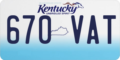 KY license plate 670VAT