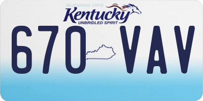 KY license plate 670VAV