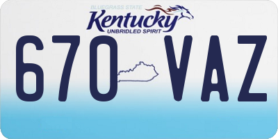 KY license plate 670VAZ