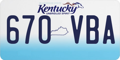 KY license plate 670VBA