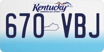 KY license plate 670VBJ