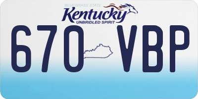 KY license plate 670VBP