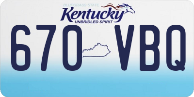 KY license plate 670VBQ