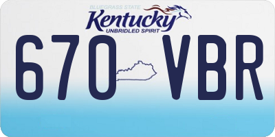 KY license plate 670VBR