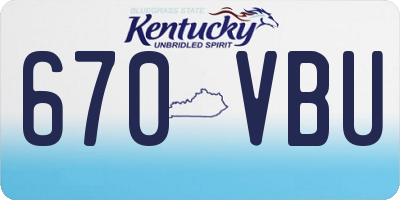 KY license plate 670VBU