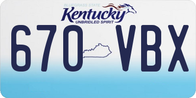 KY license plate 670VBX