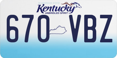 KY license plate 670VBZ