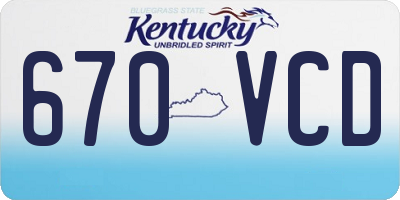 KY license plate 670VCD