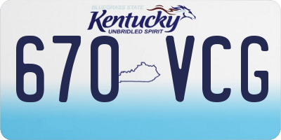 KY license plate 670VCG