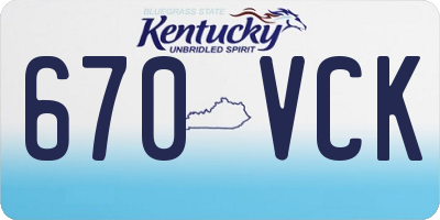 KY license plate 670VCK
