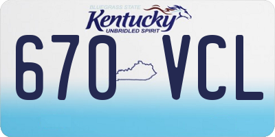 KY license plate 670VCL