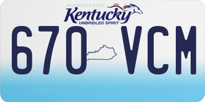 KY license plate 670VCM